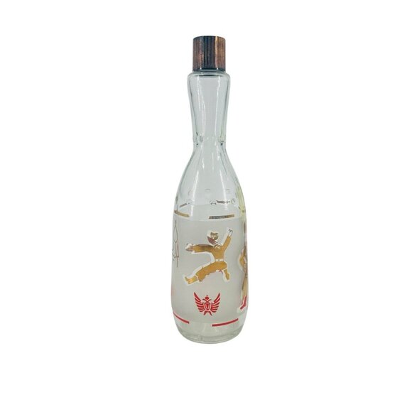 Vintage Arrow Vodka Bottle Gold Frosted Glass Decanter Russian Dancers - Picture 6 of 7